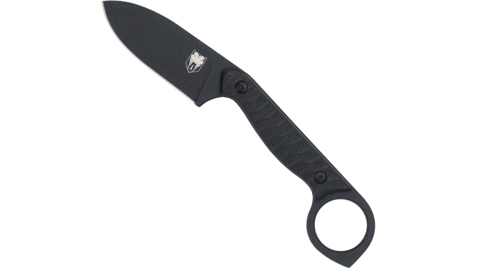 CobraTec Wolfteeth EDC Folding Knife, 2.75 in, 14C28N Sandvik steel, Tanto Blade, G10, Black Handle, CTWLTBLK