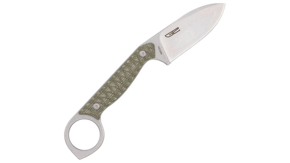 CobraTec Knives Wolfteeth Fixed Blade Knife, 2.75 in, 14C28N, Drop Point, G-10, OD Green Handle, CTWLTODG, 1410089