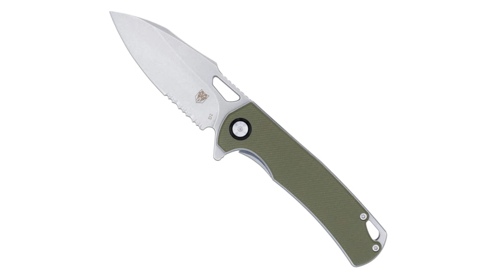 CobraTec Wolverine Liner Lock Drop Serrated Folding Knife, OD Green, 1410187