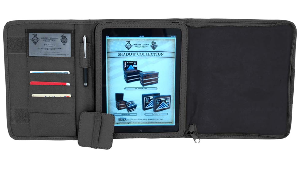 Mercury Tactical Ipadfolio, Black, 10 1/2in.x8 3/4in.x1 1/2in. 9926-BK