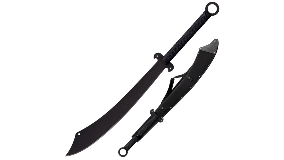 Cold Steel Chinese Sword Machete, w/o Sheath, 1055 Carbon Steel with Black Baked-On Anti Rust Matte Finish, Black, 24 in, CS-97TCH