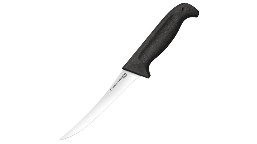 Cold Steel Commercial Series Flexible Curved Boning Knife, Black/Silver, 11 1/4in, CS-20VBCFZ