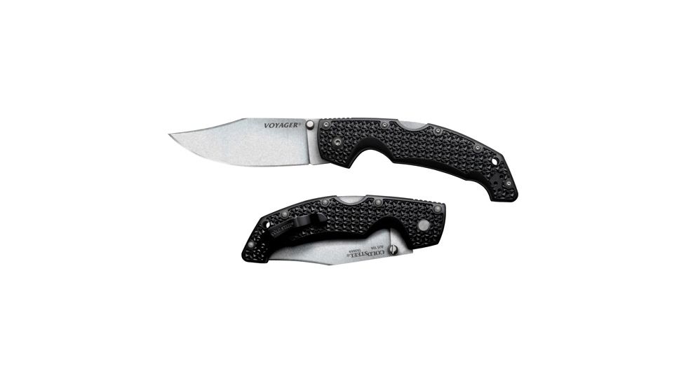 Cold Steel Voyager Large Clip Point Folding Knife, 4in Blade Length, Plain Edge, CS-29AC