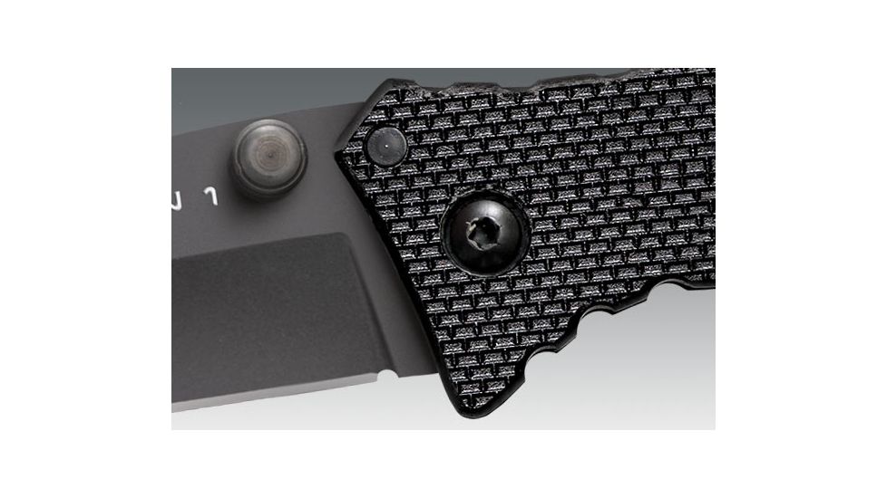 Cold Steel Micro Recon 1 Folding Knife, Japanese AUS 8A Stainless Steel w/Black Tuff-Ex Coating 2in Tanto Blade, Griv-Ex Style G-10 Handle, CS-27TDT