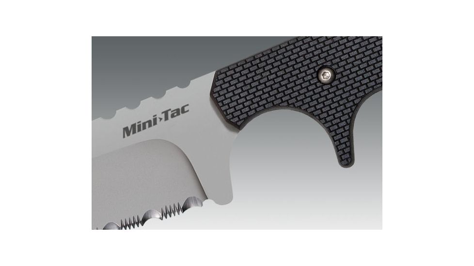 Cold Steel Mini Tac 6.5in Tanto Fixed Blade Neck Knife, Serrated, CS-49HTFS