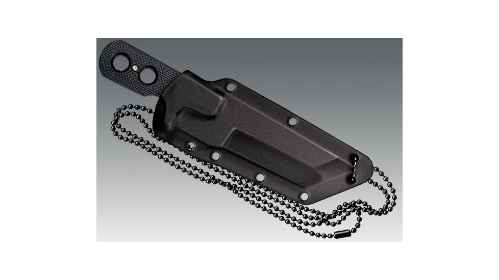 Cold Steel Mini Tac 6.5in Tanto Fixed Blade Neck Knife, Serrated, CS-49HTFS