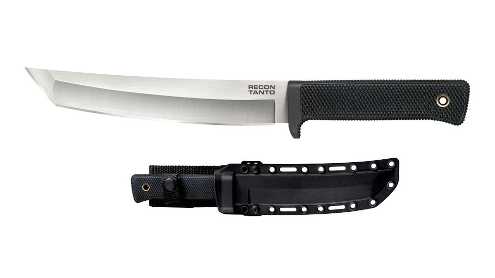 Cold Steel Recon Tanto in San Mai 11 3/4in Fixed Blade Knife, Black/Silver, CS-35AM