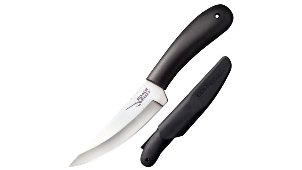 Cold Steel Roach Belly Fixed Blade Knife, Polypropylene Handle, Cordura Sheath, CS-20RBC