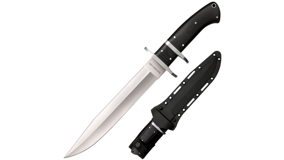 Cold Steel San Mai Black Bear Classic Fixed Blade Knife, 8.25in, VG-10 San Mai, Clip Point Blade, Black, Long G-10 Handle, CS-35AR