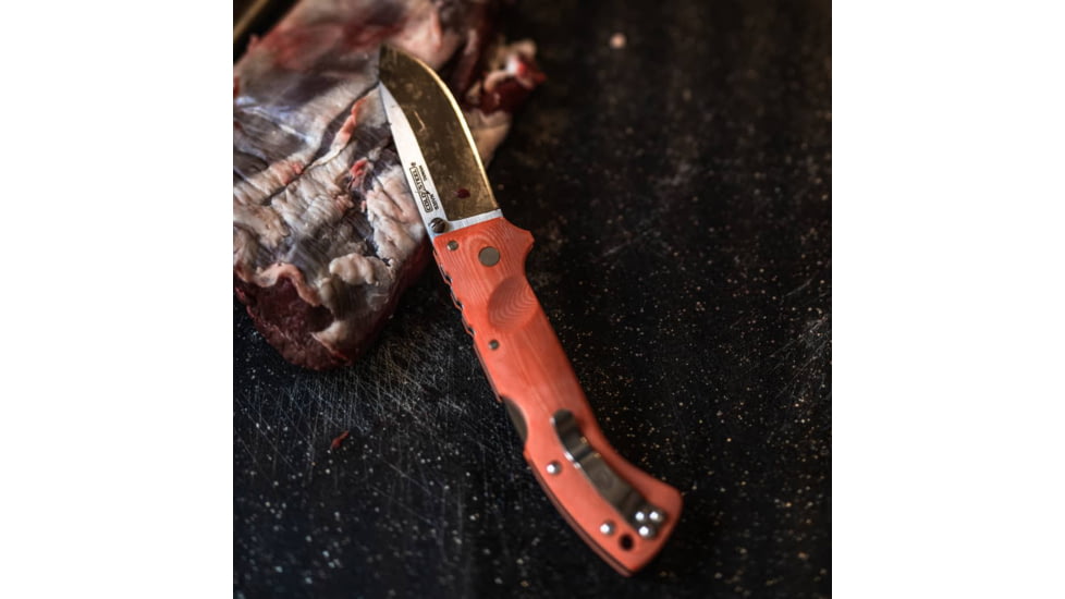 Cold Steel Ultimate Hunter, 3.5in Blade Length, American S35VN Steel Knife, Orange, CS-30URY