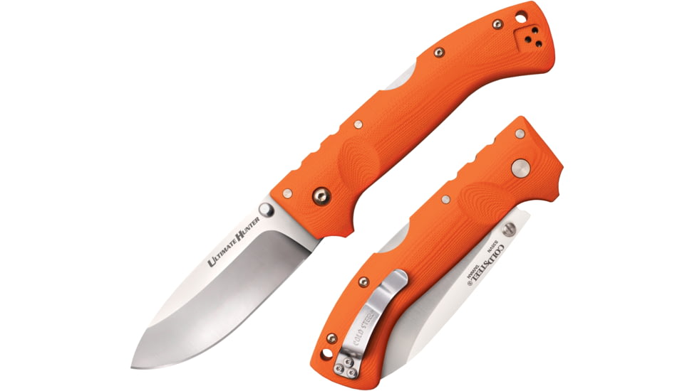 Cold Steel Ultimate Hunter, 3.5in Blade Length, American S35VN Steel Knife, Orange, CS-30URY