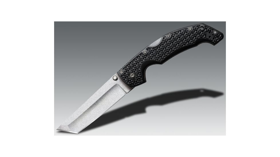 Cold Steel Voyager Large Tanto Point Knife, Black Zytel, Plain Edge 29TLT