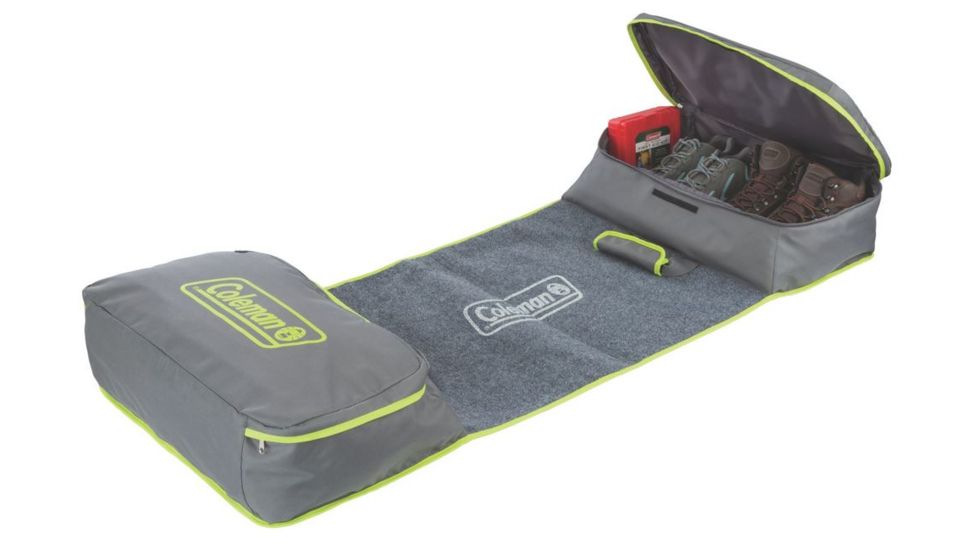 Coleman Carry-All Mat, Storage Bag Camping Gear, Two Zippered Compartments, Gray / Green 2000018199