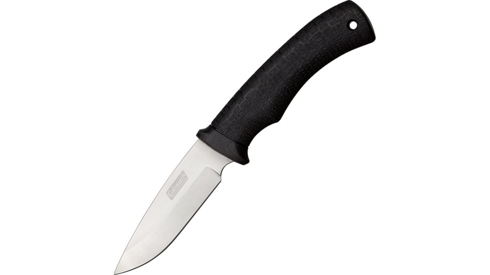 Coleman Gripp Fixed Blade Fixed Blade Knife, 3.875in, Stainless Blade, Textured Black Rubber Finger Groove Handle CMN1079