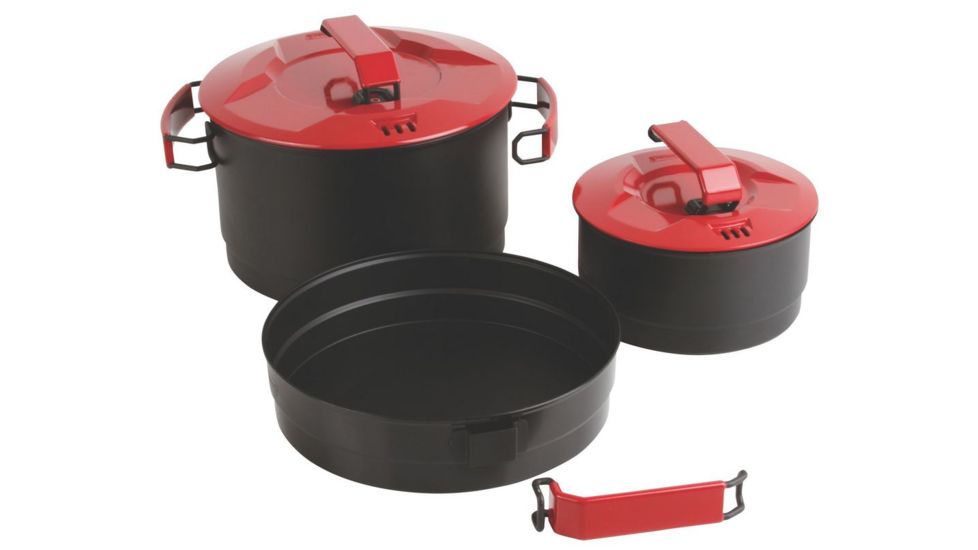 Coleman Rugged 6-Piece Family Cookware Set, Black / Red 2000025202