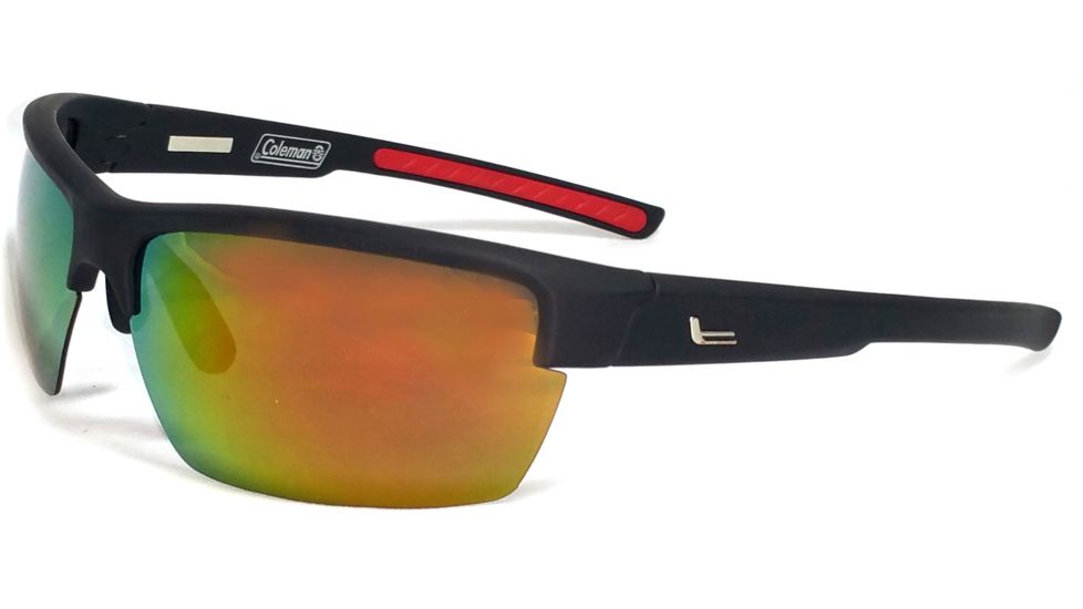 Coleman Summit Sunglasses, Matte Black Frame, Red Revo Lens Lens, Polarized, C6048-C2