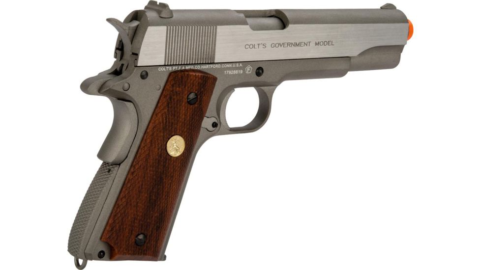 Colt Licensed 1911 MKIV Series 70 Full Metal CO2 Blowback Pistol, Classic, Stainless, Small, 180529