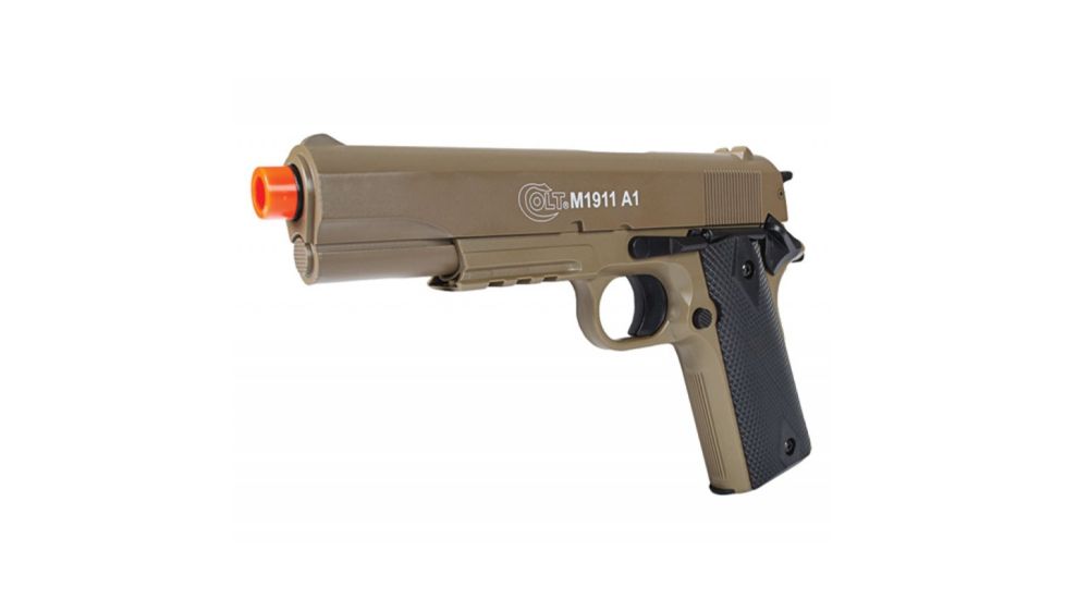 Colt M1911A1 , Metal Slide HPA Spring Pistol- Tan, Tan, Medium, 180129