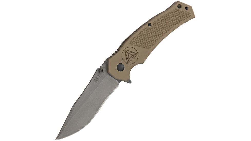 Combative Edge M1 A/O Flat Dark Earth Folding Knife,4in,Stainless Steel,Flat Dark Earth,Aluminum Handle CBE00465