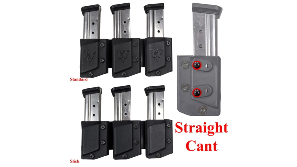 Comp-Tac Tri-Mag Pouch, Slick, Size 11 - Sig Sauer P365, P226 9/40, Springfield XD 9/40, Walther PPQ 9/40, Left Side Carry/Right Hand Shooter, Black, Mag Size 11, C62511SL0LBKN