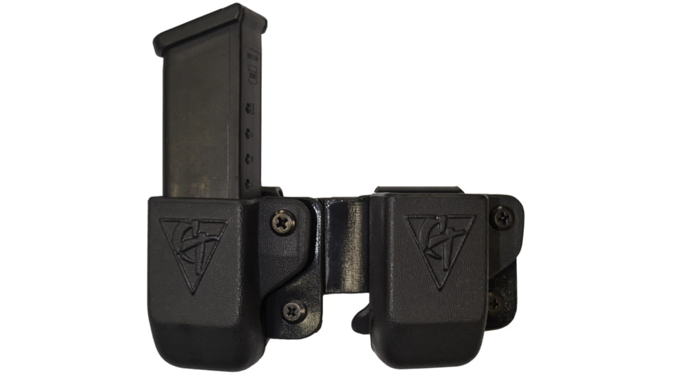 Comp-Tac Twin Magazine Pouch W/ Belt Clip, Black - C62323000RBKN