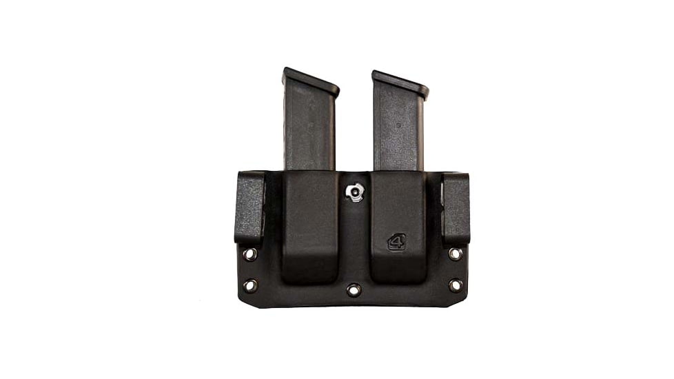 Comp-Tac Twin Warrior Mag Pouch OWB Kydex, Size 4 - Glock 9/40 Double Stack, .45 GAP, Black, C70904000NBKN