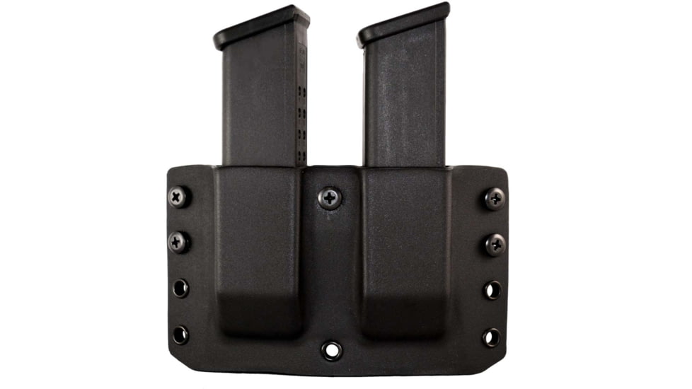 Comp-Tac Twin Warrior Mag Pouch OWB Kydex, Size 4 - Glock 9/40 Double Stack, .45 GAP, Black, C70904000NBKN