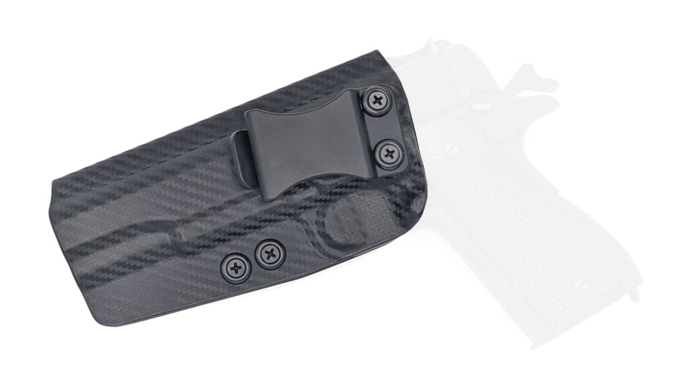 Rounded IWB KYDEX Holster, 1911 4.25in Commander, Non-Rail, Left Hand, Carbon Fiber, CEX-1911-425NR-CF-LH-VAR