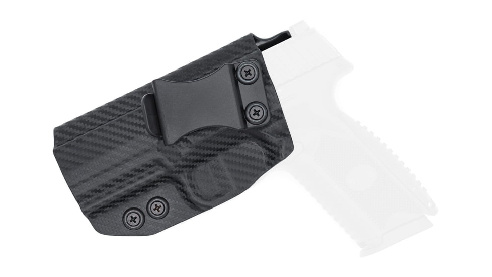 Rounded IWB KYDEX Holster, FNH 509 Compact, Left Hand, Carbon Fiber, FNS-FN509CMPCT-CF-LH-VAR