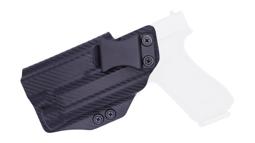 Rounded IWB KYDEX Holster, Glock 17 19 19X 22 23 31 32 34 35 45 Gen 1-5 with TLR-1, Left Hand, Carbon Fiber Black, GLK-1917TLR1-CF-LH-VAR