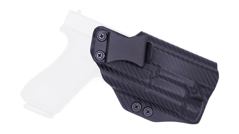 Rounded IWB KYDEX Holster, Glock 17 19 19X 22 23 31 32 34 35 45 Gen 1-5 with TLR-1, Right Hand, Carbon Fiber Black, GLK-1917TLR1-CF-RH-VAR