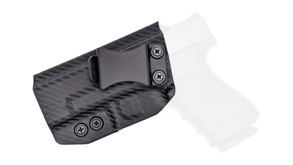 Rounded IWB KYDEX Holster, Glock 20/21, RMR Cut, Left Hand, Carbon Fiber, GLK-2021-CF-LH-VAR-RMR