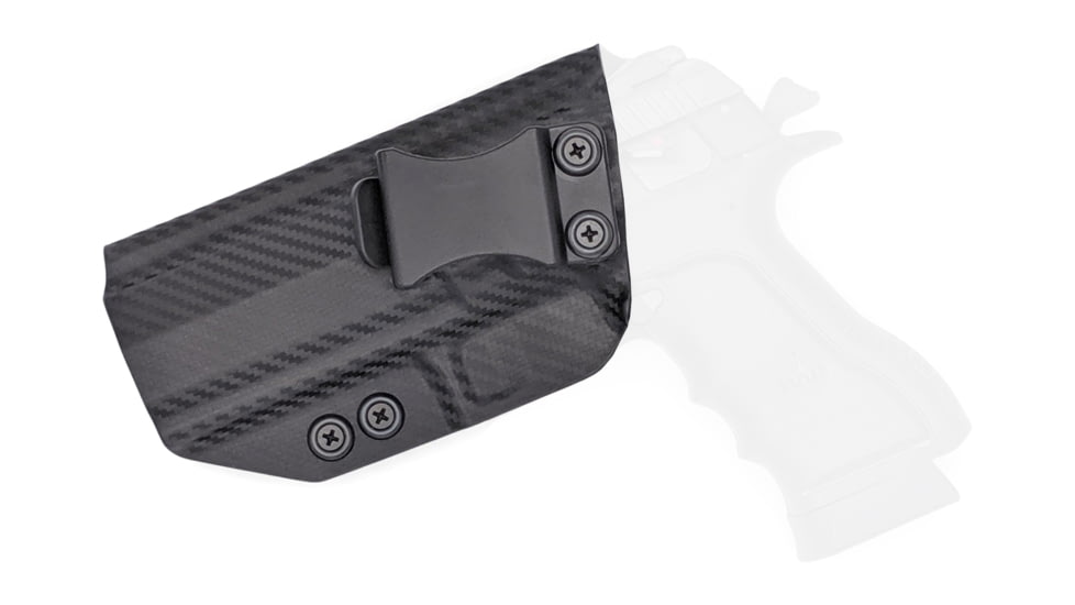 Rounded IWB KYDEX Holster, IWI Jericho 941 PSL9 Mid, Polymer Frame, LH, Carbon Fiber Black, JRO-941POLYMID-CF-LH-VAR