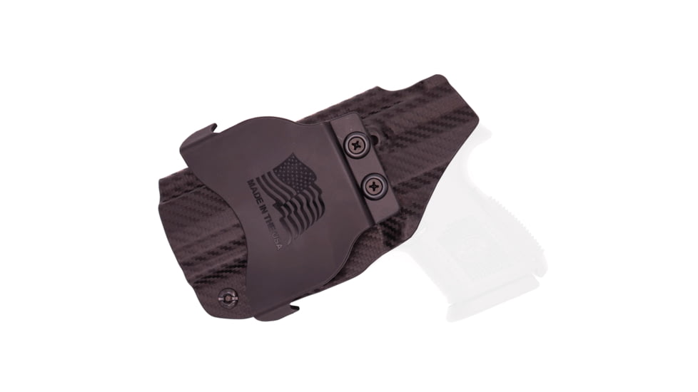 Rounded OWB KYDEX Paddle Holster, FN Herstal FNS-9 Compact, Right Hand, Carbon Fiber Black, FNH-FNS9C-CF-RH-OWBPDL