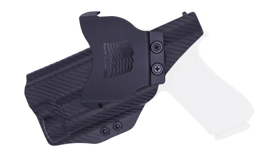 USED Rounded OWB KYDEX Paddle Holster, Glock 17 19 19X 22 23 31 32 34 35 45 Gen 1-5 w/TLR-1, RH, Carbon Fiber Black, CEC000555, EDEMO1