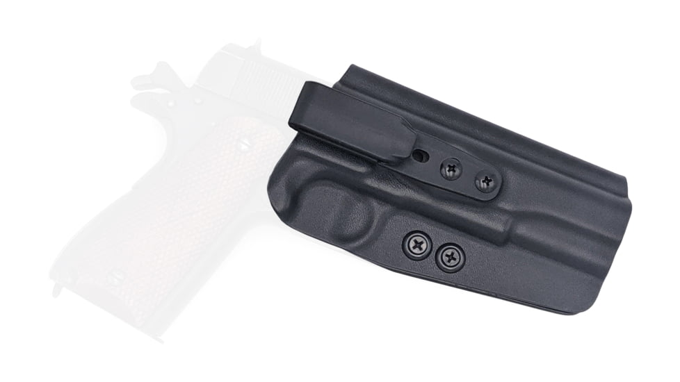 Rounded Tuckable IWB KYDEX Holster, 1911 4.25in Commander Model, Non-Rail, Non-Sig, Ambidextrous, Black, CEX-1911425NR-BK-TUCK