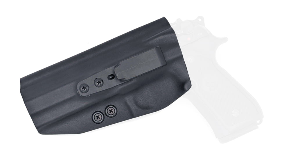 Rounded Tuckable IWB KYDEX Holster, Beretta 92 Compact, Left Hand, Black, BTA-92CMPCT-BK-LH-TUCK