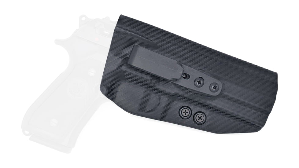 Rounded Tuckable IWB KYDEX Holster, Beretta 92 Compact, Right Hand, Carbon Fiber Black, BTA-92CMPCT-CF-RH-TUCK