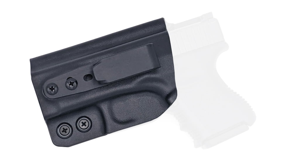 Rounded Tuckable IWB KYDEX Holster, Glock 26/27/33 Gen 1-5, Left Hand, Black, GLK-262733-BK-LH-TUCK