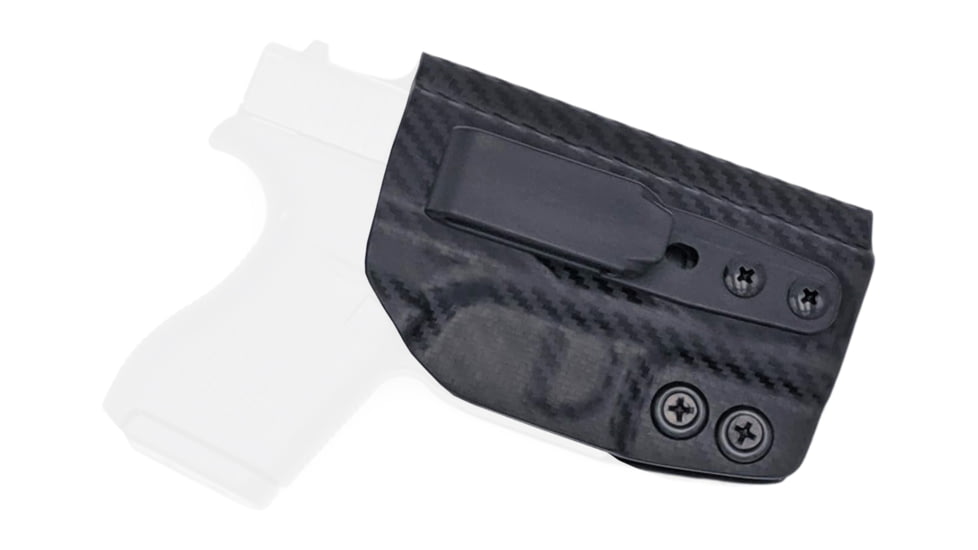 Rounded Tuckable IWB KYDEX Holster, Glock 42, Right Hand, Carbon Fiber Black, GLK-G42-CF-RH-TUCK