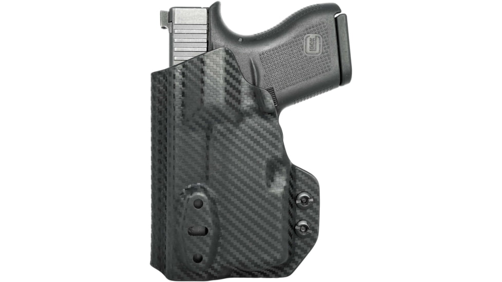 Rounded Tuckable IWB KYDEX Holster, Glock 43/43X w/ TLR-6, Ambidextrous, Carbon Fiber Black, GLK-G43TLR6-CF-TUCK