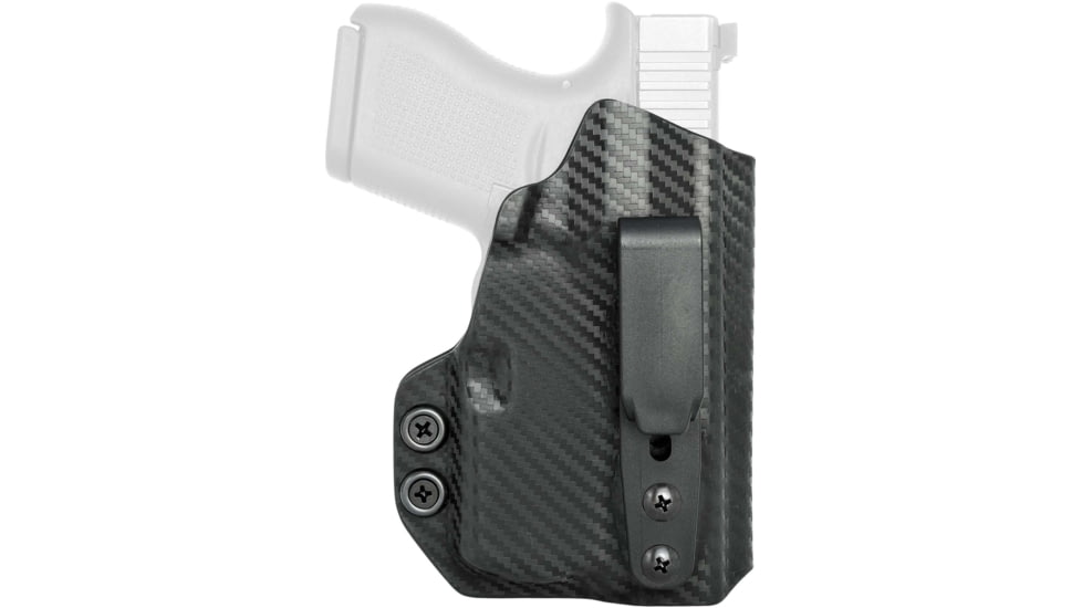Rounded Tuckable IWB KYDEX Holster, Glock 43/43X w/ TLR-6, Ambidextrous, Carbon Fiber, GLK-G43TLR6-CF-TUCK