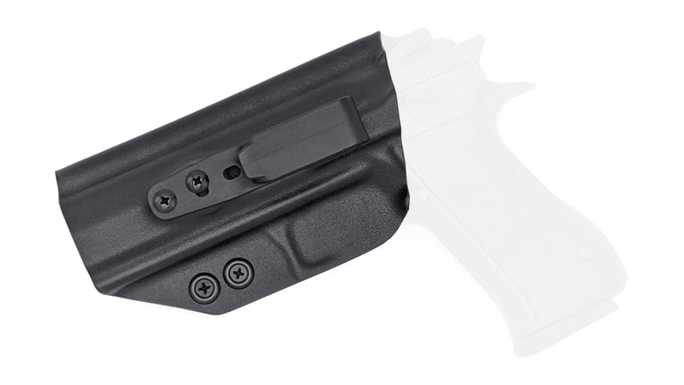 Rounded Tuckable IWB KYDEX Holster, IWI Jericho 941 F9 Full Size Steel Frame, Left Hand, Black, JRO-941STEELFS-BK-LH-TUCK