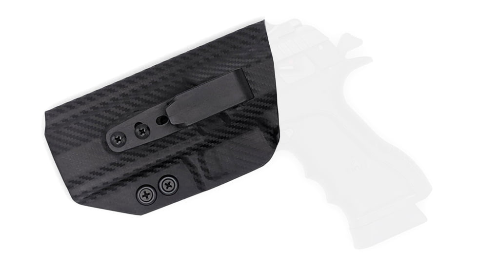 Rounded Tuckable IWB KYDEX Holster, IWI Jericho 941 PSL9 Mid Size Polymer Frame, Left Hand, Carbon Fiber Black, JRO-941POLYMID-CF-LH-TUCK