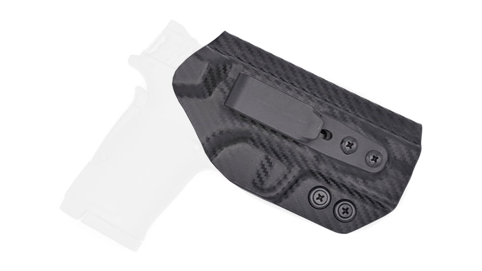Rounded Tuckable IWB KYDEX Holster, Smith &amp; Wesson M&amp;P SHIELD 380 EZ, Ambidextrous, Carbon Fiber Black, SWN-MPSHIELD380EZ-CF-TUCK