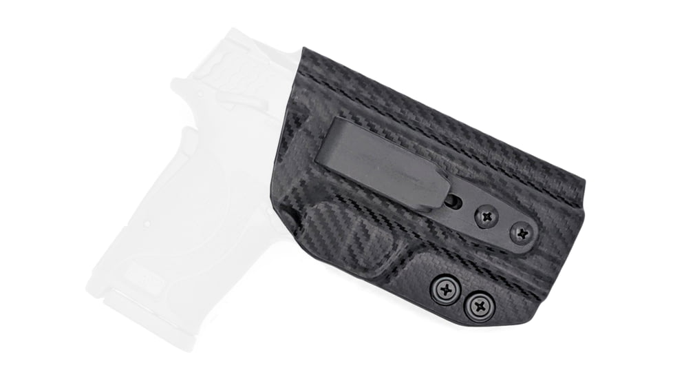 Rounded Tuckable IWB KYDEX Holster, Smith &amp; Wesson M&amp;P SHIELD 9mm EZ, Right Hand, Carbon Fiber, SWN-MPSHIELD9EZ-CF-RH-TUCK