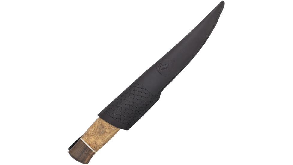 Condor Tool and Knife Angler Knife, 10in Overall, 5in 420Hc SS Blade, Walnut And Cork Handle, Cork Helps The Knife Float, Black Leather Sheath, CTK111-5