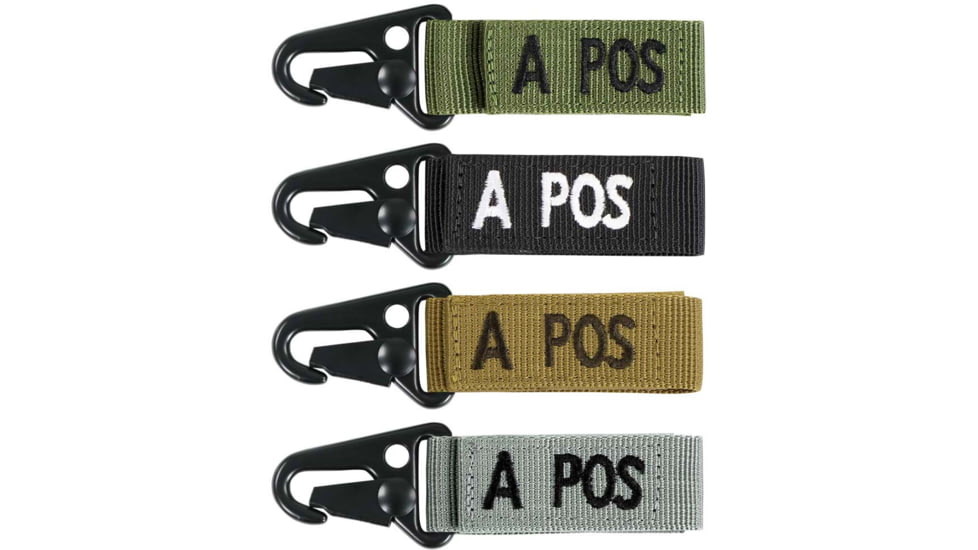 Condor Outdoor Blood Type Key Chain 4 Pcs/Pack, Apos, Black, 239A+002-2
