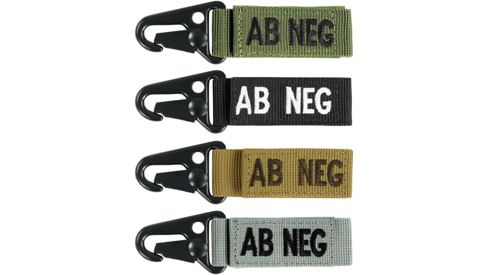 Condor Outdoor Blood Type Key Chain 4 Pcs/Pack, ABneg, Foliage, 239AB-007