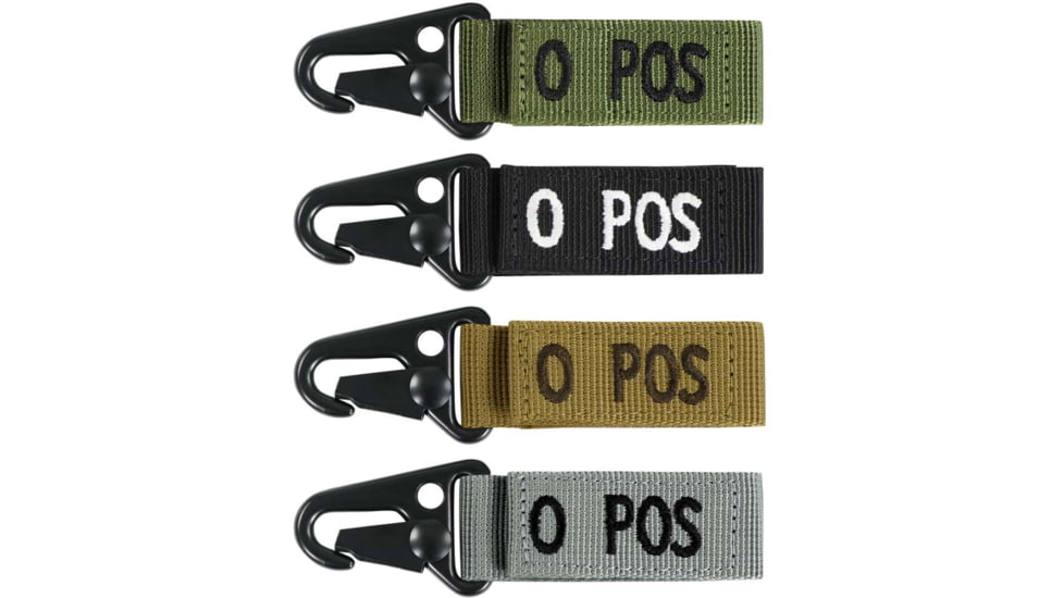 Condor Outdoor Blood Type Key Chain 4 Pcs/Pack, Opos, Black, 239O+002-2